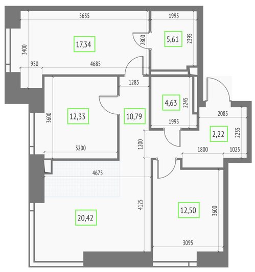 Продажа 3-комнатной квартиры 85,8 м², 18/57 этаж