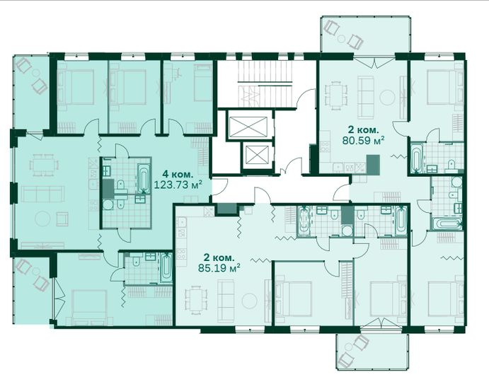 Продажа 4-комнатной квартиры 123 м², 3/14 этаж