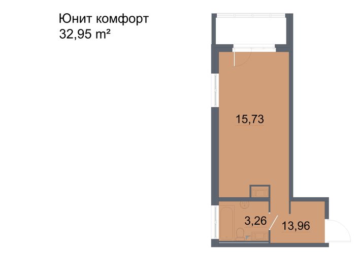 Продажа квартиры-студии 31,6 м², 19/24 этаж