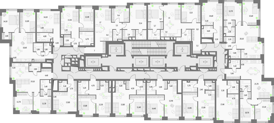 Продажа квартиры-студии 24 м², 32/55 этаж