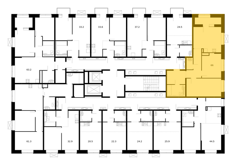 Продажа 2-комнатной квартиры 66 м², 10/10 этаж