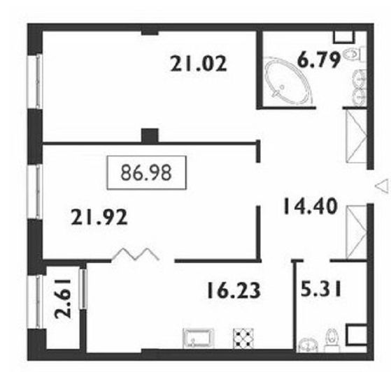 Продажа 2-комнатной квартиры 87 м², 4/8 этаж