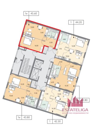 Продажа 2-комнатной квартиры 46 м², 8/13 этаж