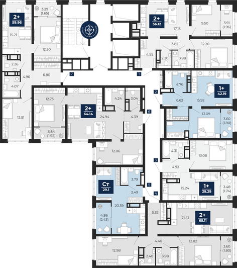 Продажа 2-комнатной квартиры 65,1 м², 16/23 этаж