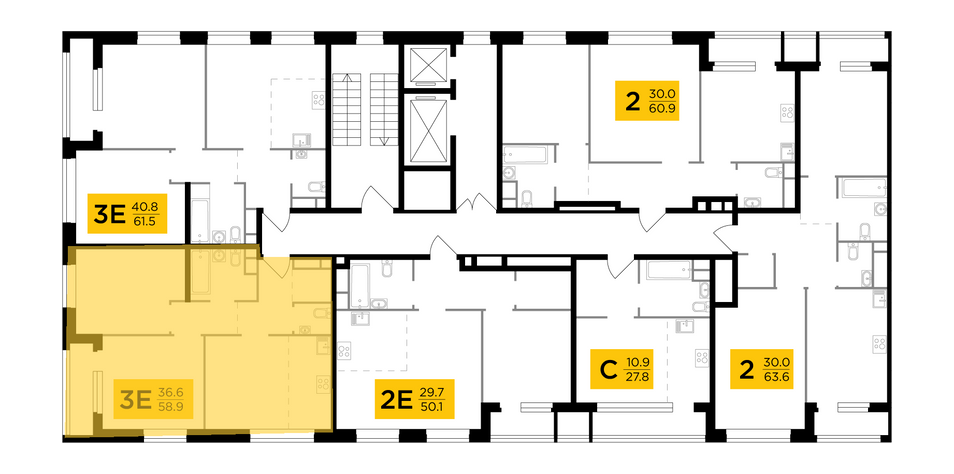 Продажа 3-комнатной квартиры 58,9 м², 6/12 этаж