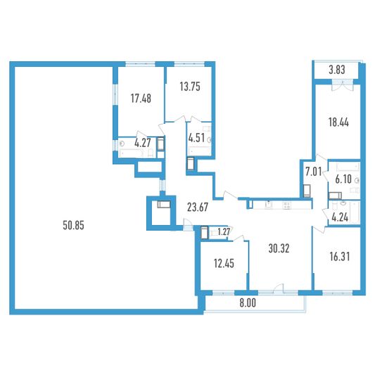 Продажа многокомнатной квартиры 224,4 м², 14/18 этаж