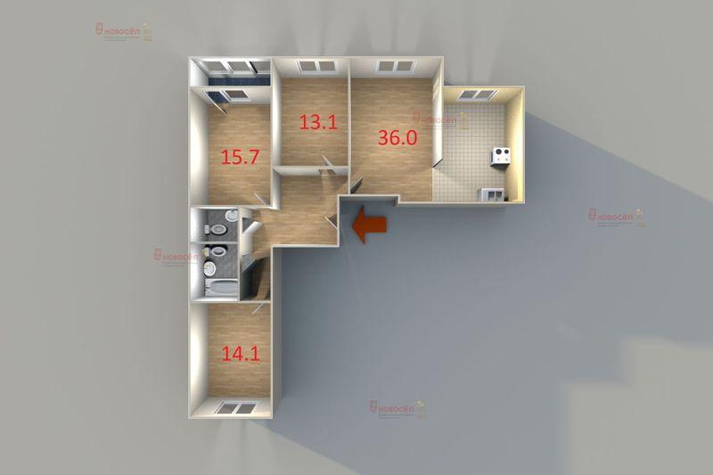 Продажа 4-комнатной квартиры 100 м², 3/23 этаж