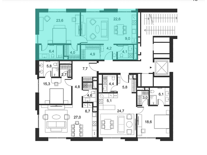 Продажа 2-комнатной квартиры 79,3 м², 3/5 этаж