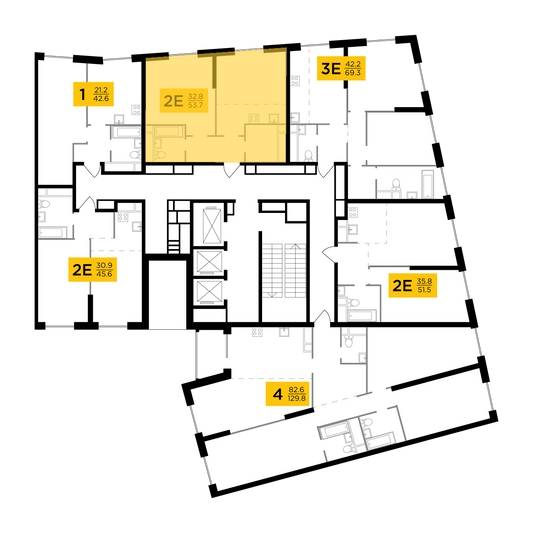 Продажа 2-комнатной квартиры 53,7 м², 30/30 этаж