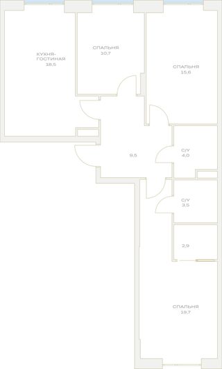 Продажа 3-комнатной квартиры 84,1 м², 9/23 этаж