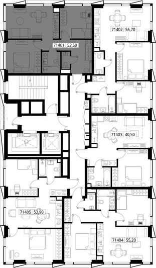 Продажа 2-комнатной квартиры 52,5 м², 14/19 этаж