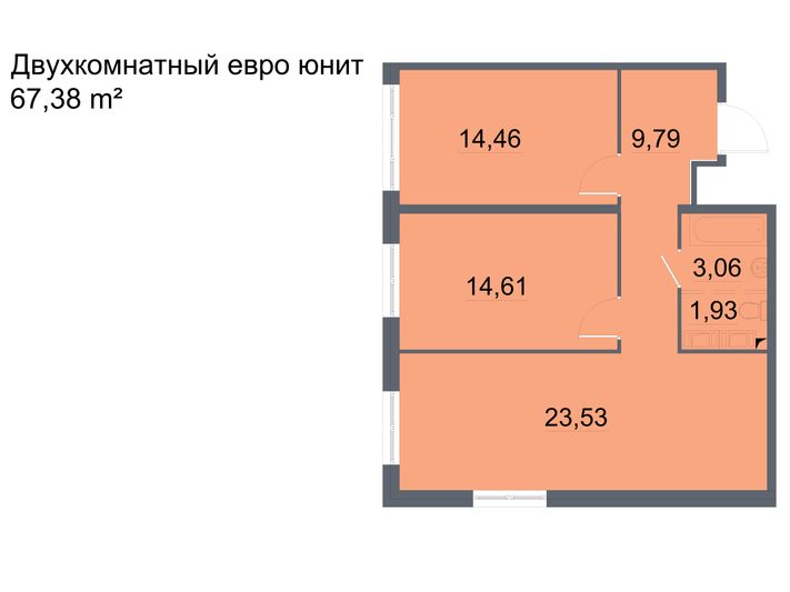 Продажа 2-комнатной квартиры 67,4 м², 20/24 этаж