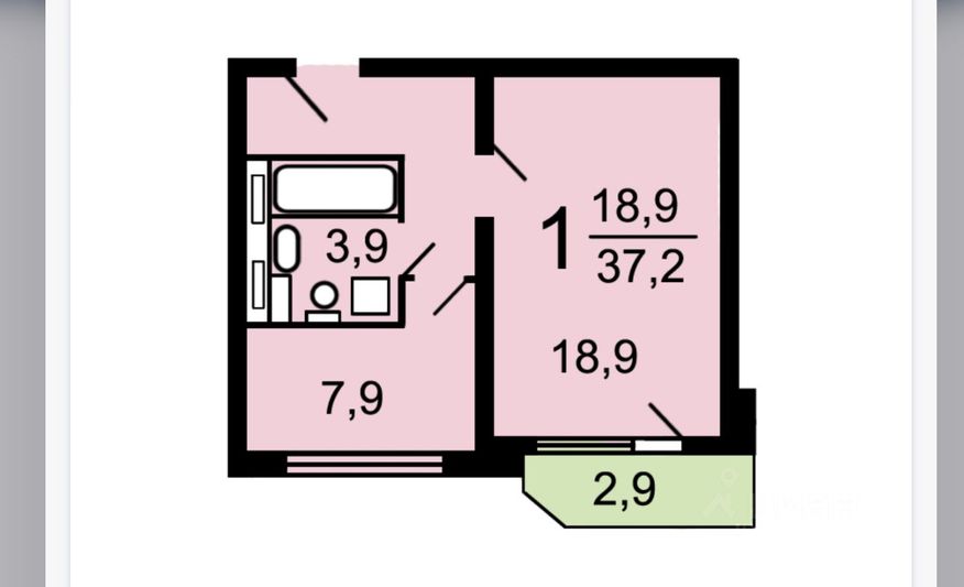 Продажа 1-комнатной квартиры 37,2 м², 5/17 этаж
