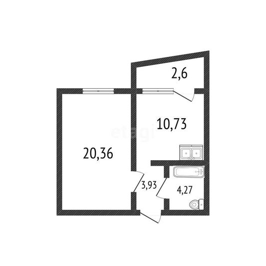 Продажа 1-комнатной квартиры 39 м², 8/16 этаж