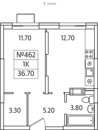 Продажа 1-комнатной квартиры 36,7 м², 19/25 этаж