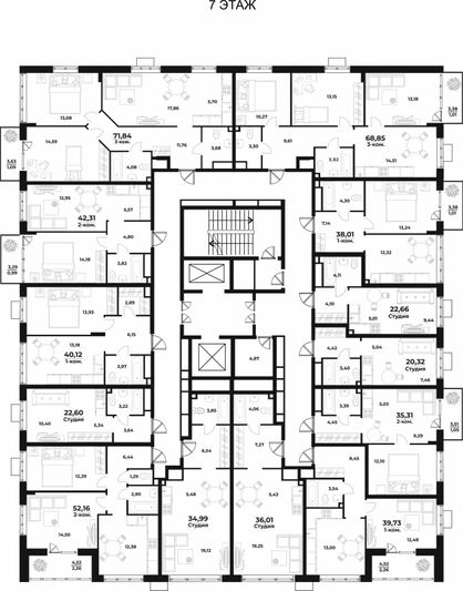 Продажа квартиры-студии 71,8 м², 7/10 этаж