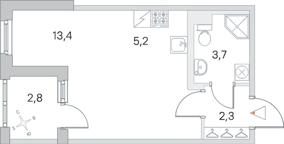 Продажа квартиры-студии 26 м², 1/5 этаж