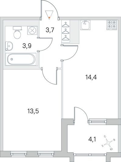Продажа 1-комнатной квартиры 37,5 м², 5/5 этаж