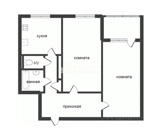 Продажа 2-комнатной квартиры 42,7 м², 1/9 этаж