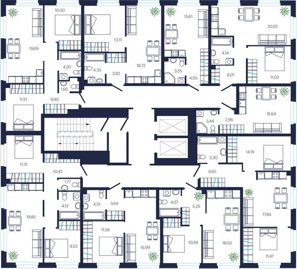 Продажа 1-комнатной квартиры 40,2 м², 7/19 этаж