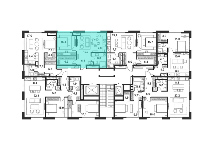 Продажа 1-комнатной квартиры 54,7 м², 2/5 этаж