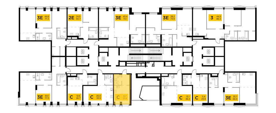 Продажа квартиры-студии 21,4 м², 6/33 этаж