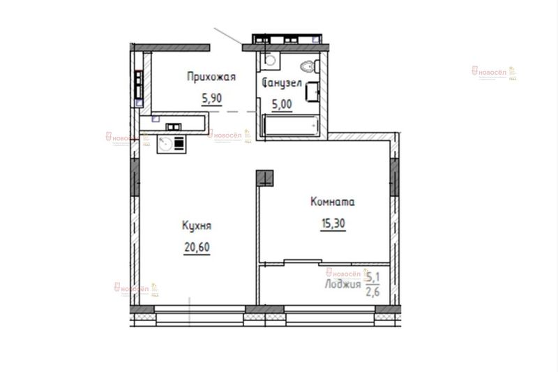 Продажа 1-комнатной квартиры 49 м², 5/15 этаж