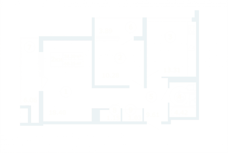 Продажа 2-комнатной квартиры 68,2 м², 1/9 этаж