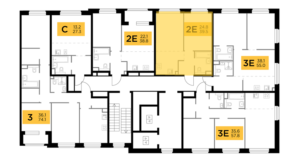 Продажа 2-комнатной квартиры 39,5 м², 10/20 этаж