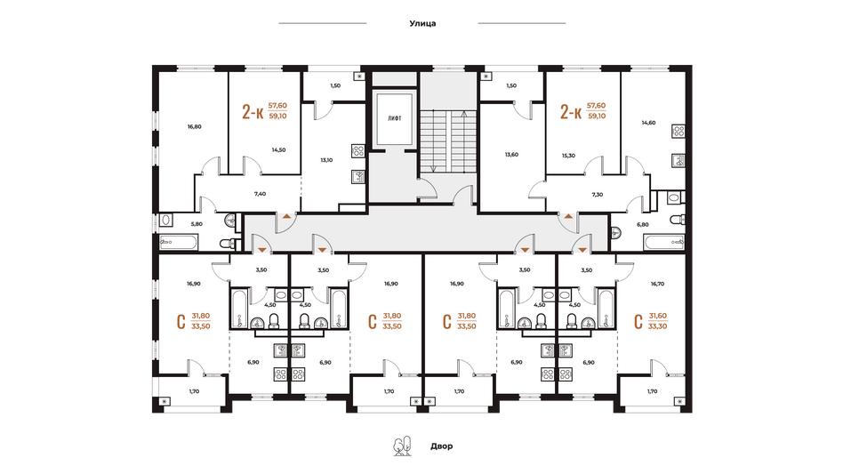 Продажа 1-комнатной квартиры 33,3 м², 4 этаж