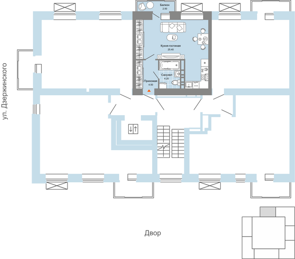 Продажа квартиры-студии 35 м², 2/7 этаж