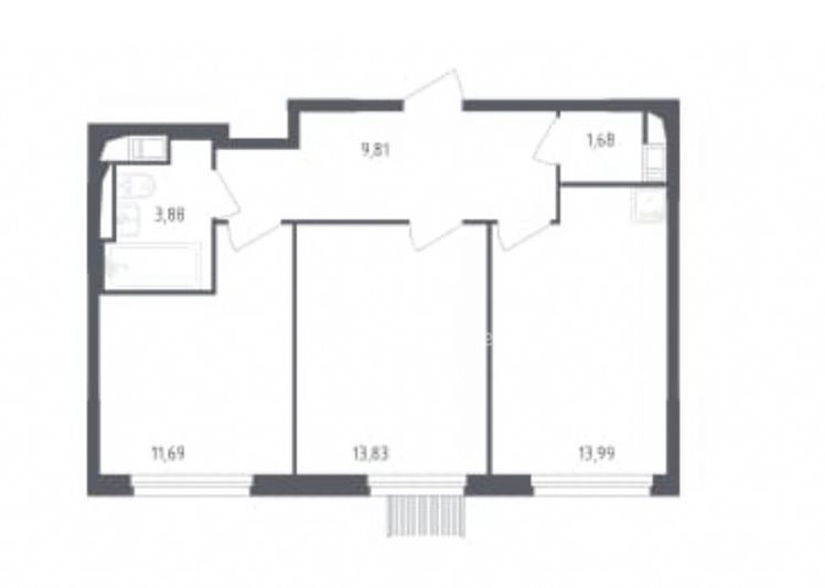 Продажа 2-комнатной квартиры 54 м², 9/16 этаж