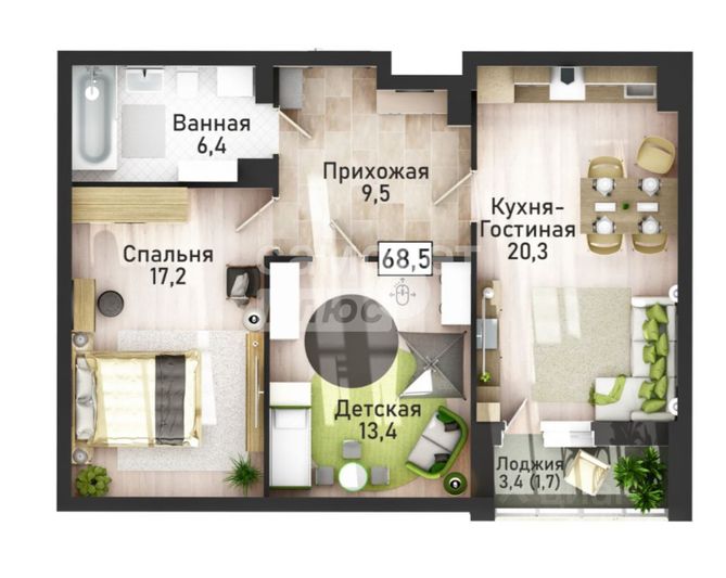 Продажа 1-к.квартира, 49 м², 10/17 эт. - квартиры - вторичное жильё (объект 1629