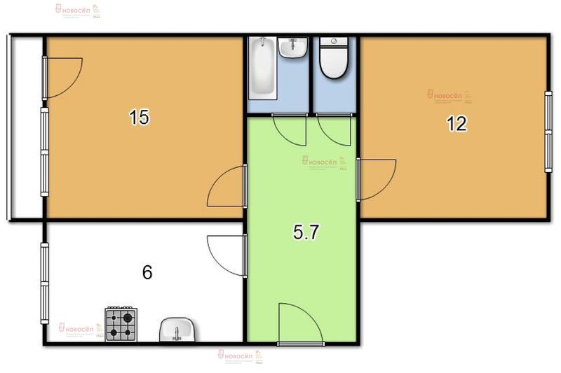Аренда 2-комнатной квартиры 43 м², 3/5 этаж