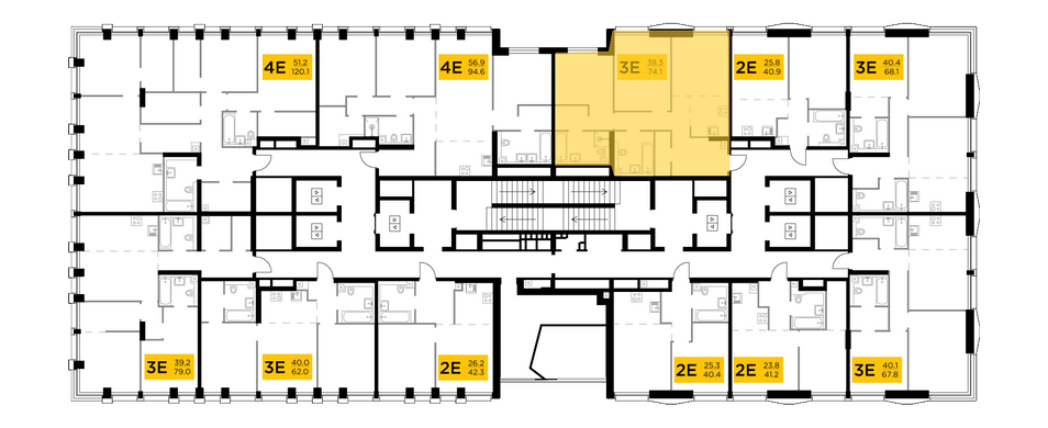 Продажа 3-комнатной квартиры 74,1 м², 26/33 этаж