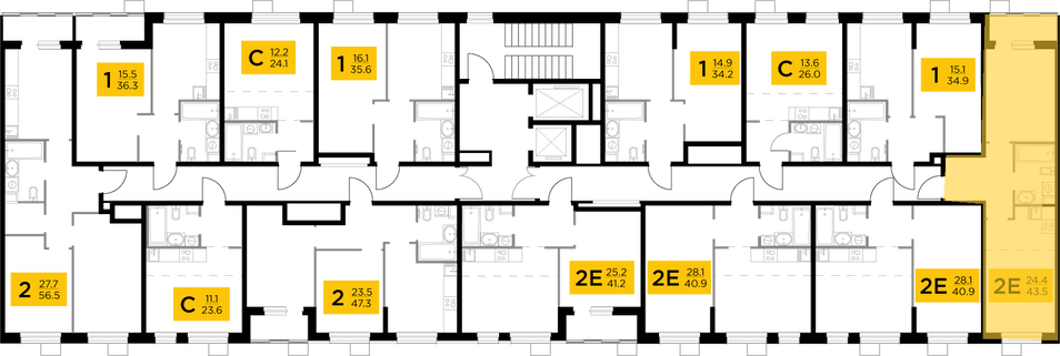 Продажа 2-комнатной квартиры 43,5 м², 4/14 этаж