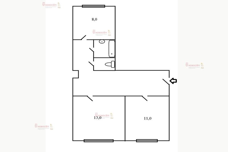 Продажа 2-комнатной квартиры 47,3 м², 1/4 этаж