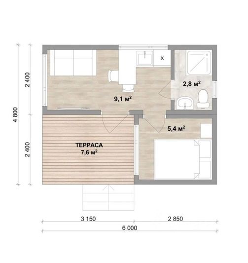 Продажа дома, 43,5 м², с участком 1 сотка