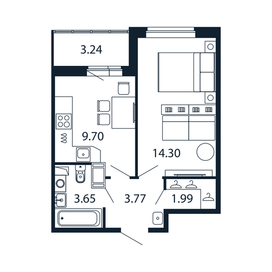 Продажа 1-комнатной квартиры 35 м², 12/12 этаж