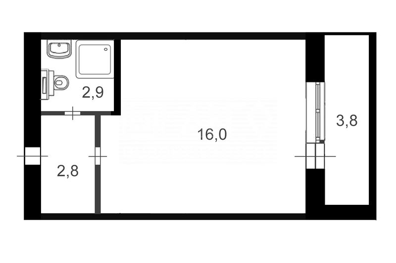 Продажа квартиры-студии 25,2 м², 9/10 этаж