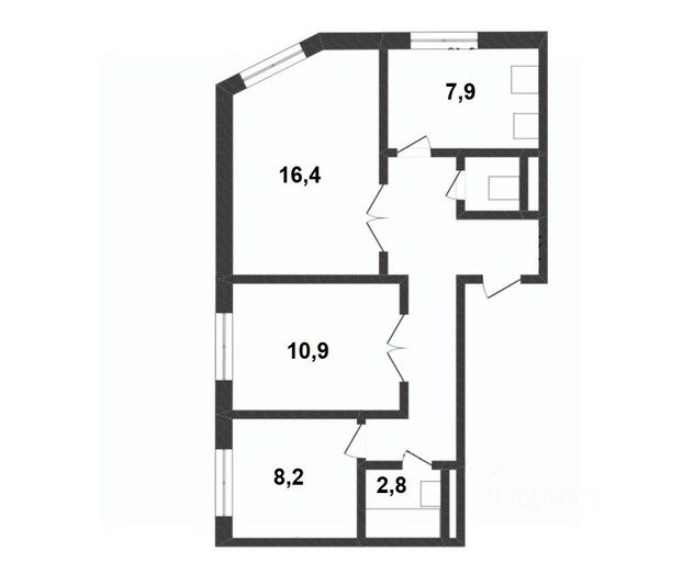 Продажа 3-комнатной квартиры 61,7 м², 2/5 этаж