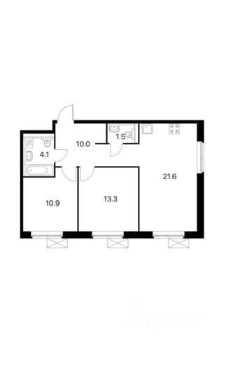 Продажа 2-комнатной квартиры 61,4 м², 22/25 этаж