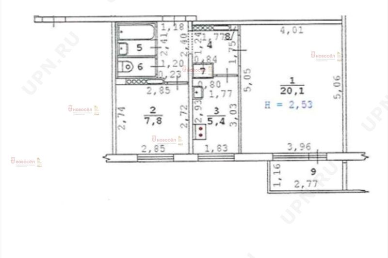 Продажа 2-комнатной квартиры 43 м², 6/9 этаж