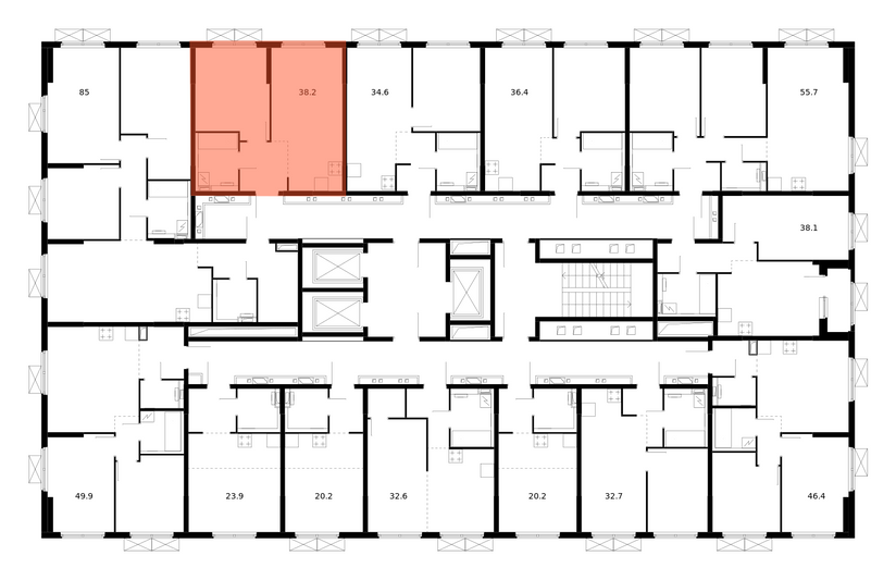 Продажа 1-комнатной квартиры 38,2 м², 20/25 этаж