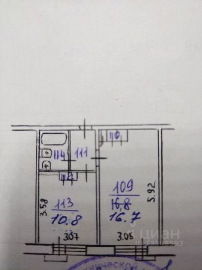 Продажа 1-комнатной квартиры 35,4 м², 4/5 этаж