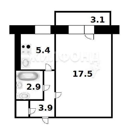 Продажа 1-комнатной квартиры 31 м², 8/9 этаж