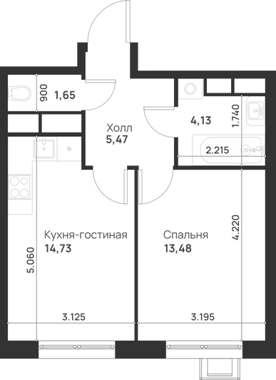 Продажа 2-комнатной квартиры 39,6 м², 26/29 этаж