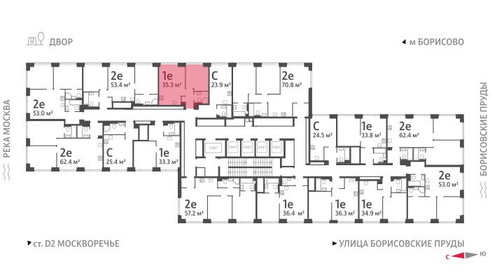 Продажа 1-комнатной квартиры 35,3 м², 31/52 этаж