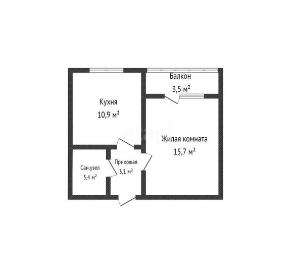 Продажа 1-комнатной квартиры 33,5 м², 1/5 этаж