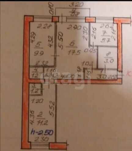 Продажа 3-комнатной квартиры 54,7 м², 5/5 этаж